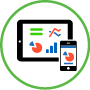 Tablet and phone with charts